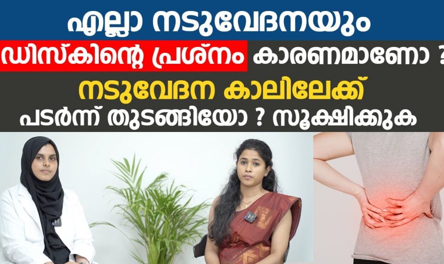 ഡിസ്ക് സംബന്ധമായ നടുവേദന തിരിച്ചറിയാൻ ഇതാരും കാണാതെ പോകല്ലേ.