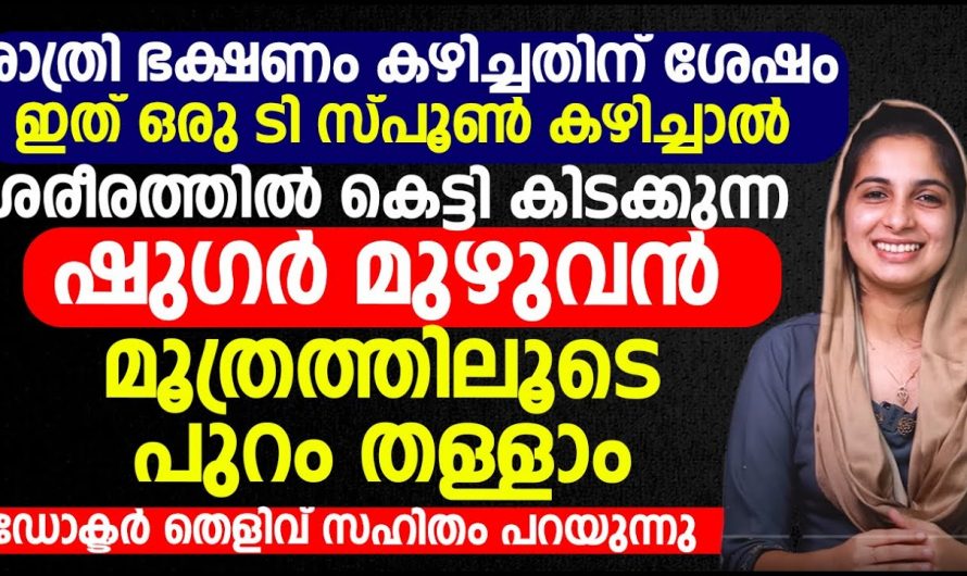 കെട്ടിക്കിടക്കുന്ന മുഴുവൻ ഷുഗറിനെയും കുറയ്ക്കാൻ ഇതൊരു സ്പൂൺ മതി. ഇതാരും നിസ്സാരമായി കാണരുതേ.