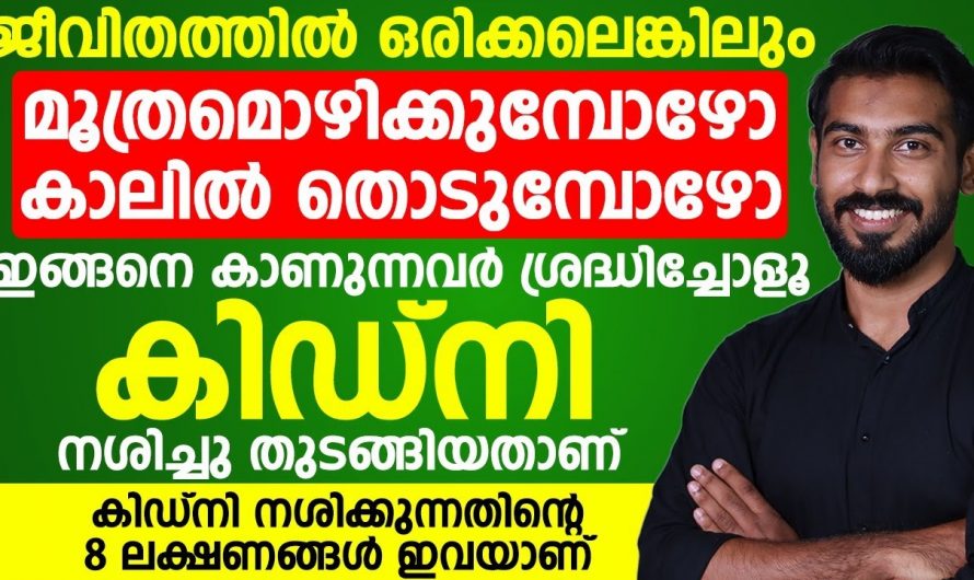 കിഡ്നി നശിച്ചു പോകുന്നതിന് മുൻപായി കാണുന്ന ലക്ഷണങ്ങളെ ആരും തിരിച്ചറിയാതെ പോകല്ലേ.